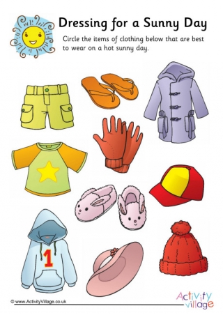 Dressing for a Sunny Day Worksheet