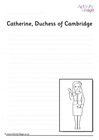 Duchess of Cambridge Writing Page