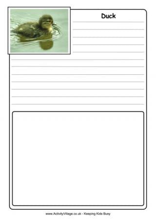 Duck Notebooking Page