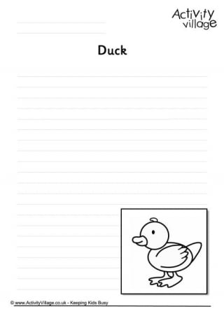 Duck Writing Page