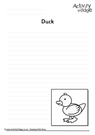 Duck Writing Page