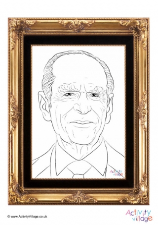 Duke of Edinburgh Portrait Colouring Page