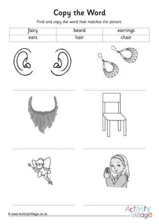 Ear and Air Trigraphs Copy The Word