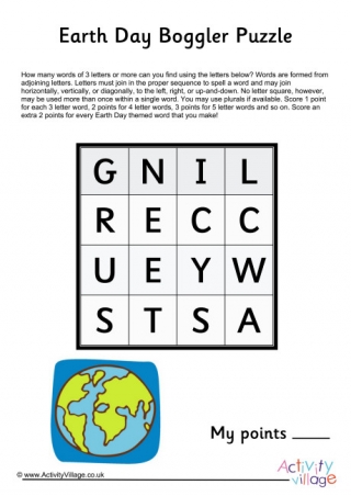 Earth Day Boggler Puzzle
