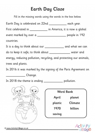 Earth Day Cloze