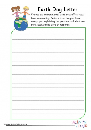 Earth Day Letter Worksheet