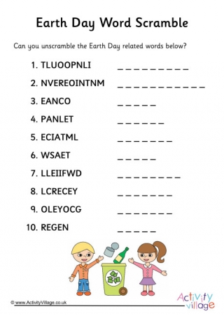 Earth Day Word Scramble