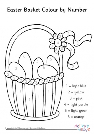 Easter Basket Colour by Number