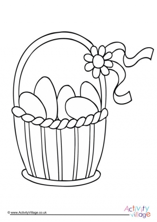 Easter Basket Colouring Page 3