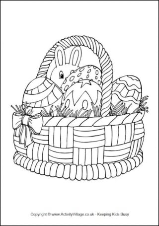 Easter Basket Colouring Page