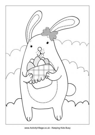 Easter Bunny Colouring Page