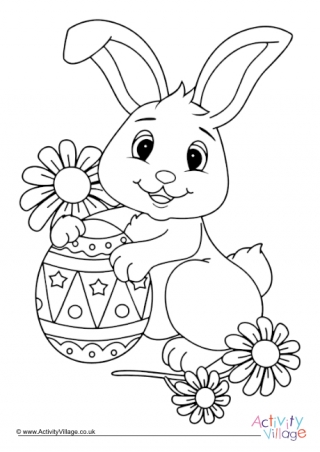 Easter Bunny Colouring Page 4