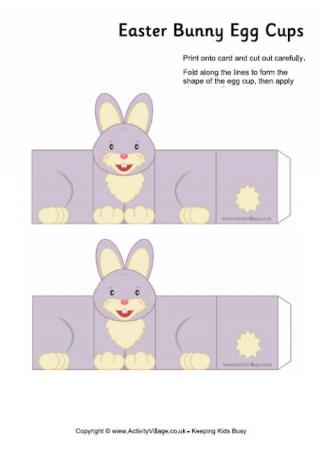 Easter bunny egg cup printable