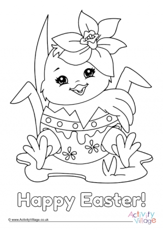 Easter Chick Colouring Page 3