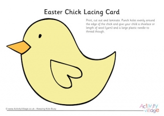 Easter Chick Lacing Card
