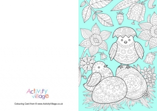 Easter Chicks Colour Pop Colouring Card