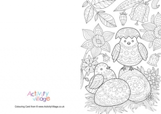 Easter Chicks Colouring Card