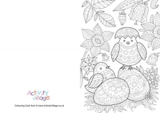 Easter Chicks Colouring Card