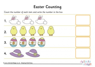 Easter Counting Worksheet 1