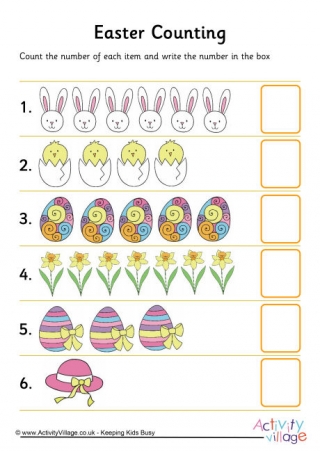 Easter Counting Worksheet 2