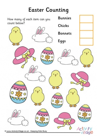 Easter Counting Worksheet 3
