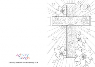 Easter Cross Colouring Card