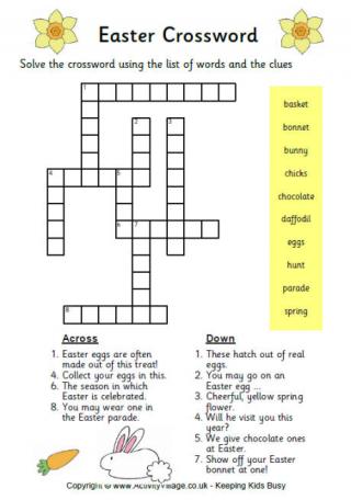 Easter Crossword - Easy