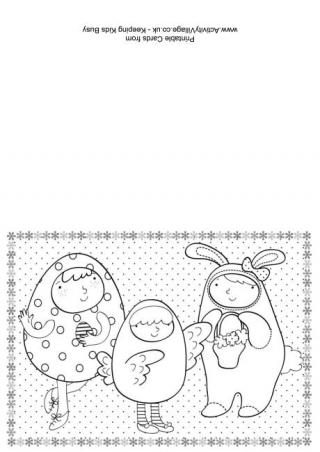 Easter Dressing Up Colouring Card