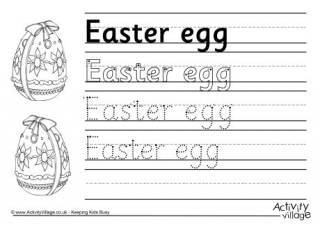 Easter Egg Handwriting Worksheet