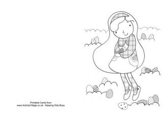 Easter Egg Hunt Colouring Card