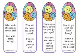 Easter egg jokes bookmarks