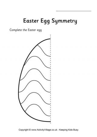 Easter egg symmetry worksheet