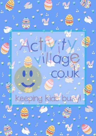 Easter Eggs and Bunnies Scrapbook Paper - Blue
