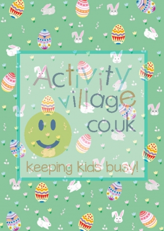 Easter Eggs and Bunnies Scrapbook Paper - Green