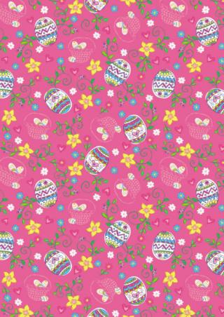 Easter Eggs and Flowers Scrapbook Paper