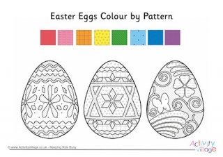 Easter Eggs Colour by Pattern 3