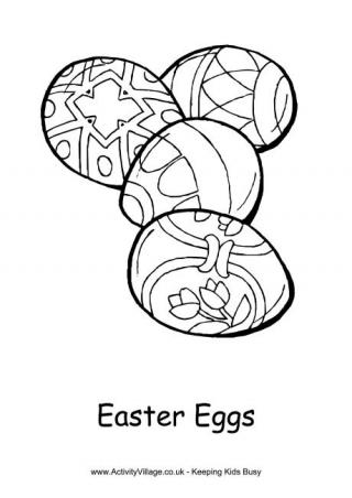 Easter Eggs Colouring Page 