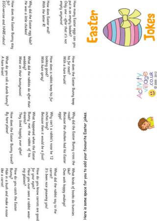 Easter jokes booklet