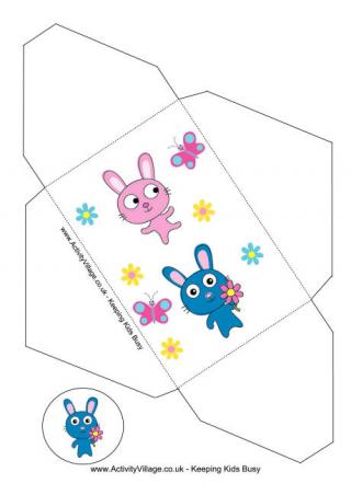 Easter Money Envelope - Bunnies and Flowers