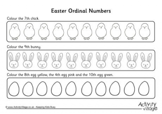 Easter Ordinal Numbers Worksheet 2