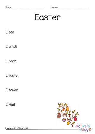 Easter Sensory Poem Planning Sheet