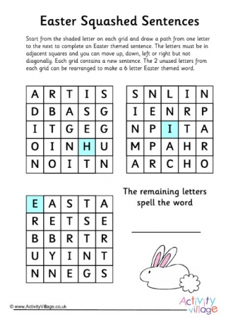 Easter Squashed Sentences Puzzle