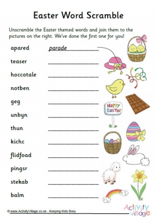 Easter Word Scramble