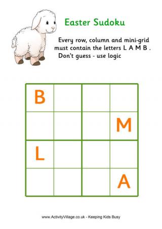 Easter Word Sudoku Easy 1