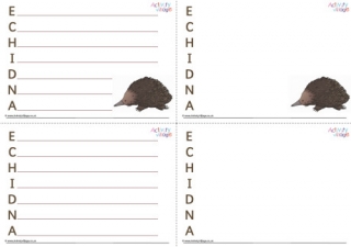 Echidna Acrostic Poem Printable