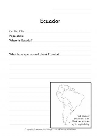 Ecuador Worksheet
