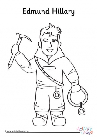 Edmund Hillary Colouring Page