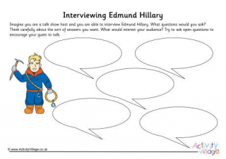 Edmund Hillary Interview Worksheet