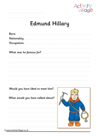 Edmund Hillary Worksheet