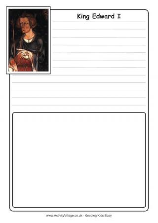 Edward I Notebooking Page